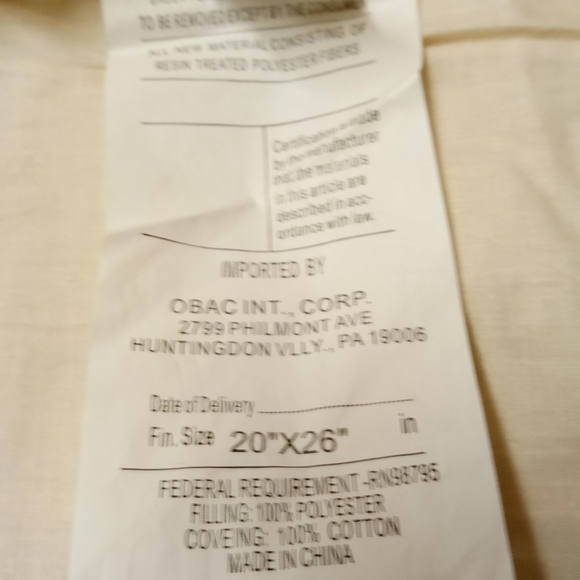 OBAC INT'L Quilted Pillow Sham Patchwork Pattern 26x24" - Picture 7 of 9